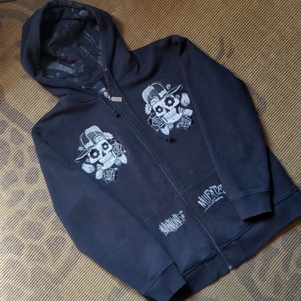 Mike Giant Upper Playground black embroidered hoodie - medium